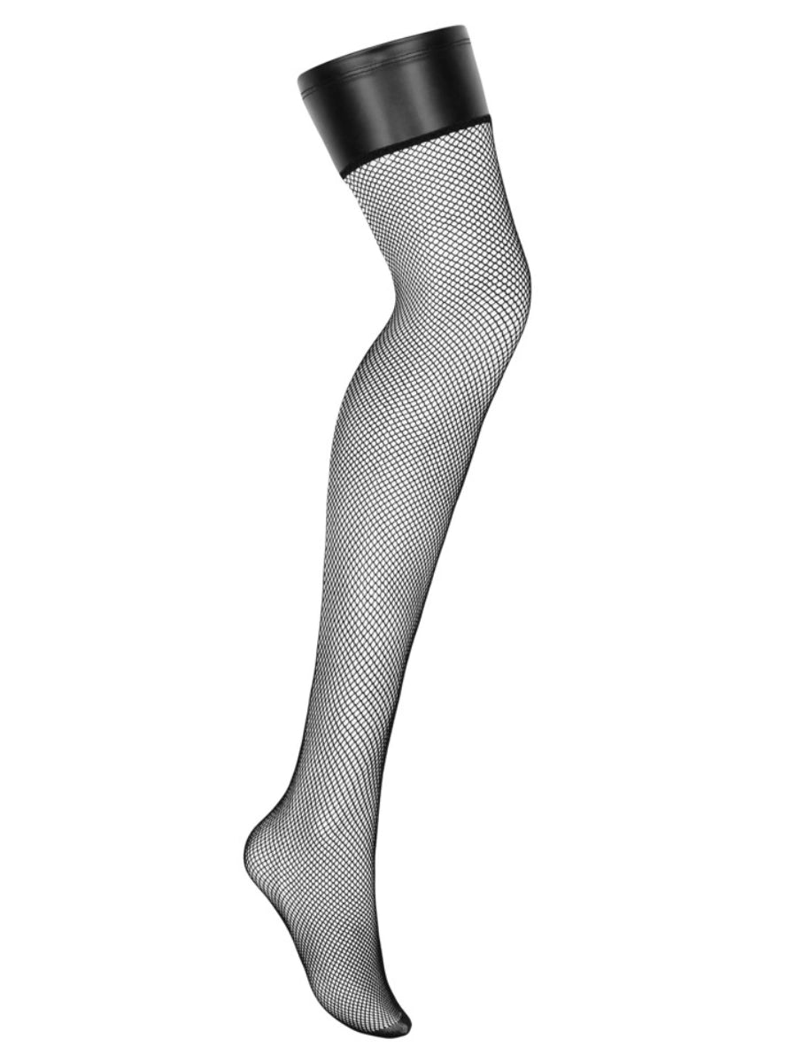 Schwarze Netz-Straps-Strümpfe Darkessia – Obsessive