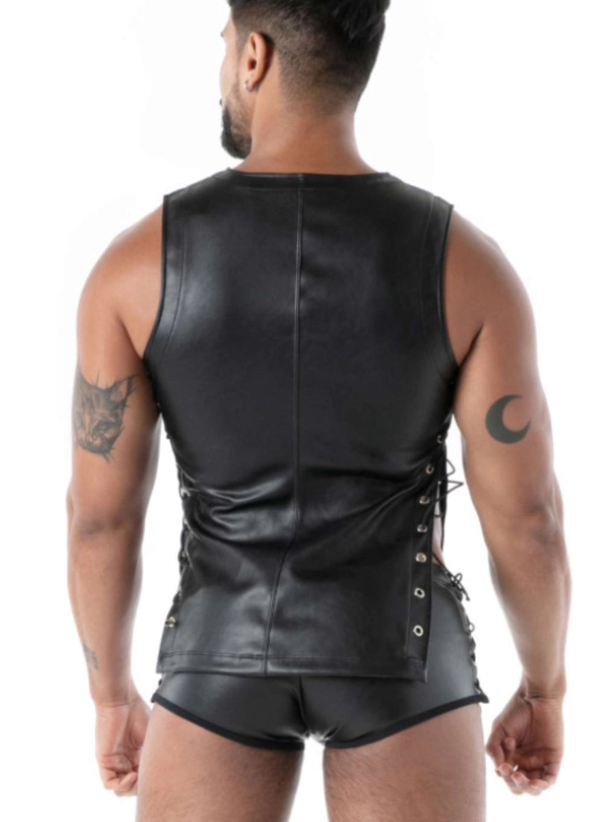 Kinky geschnürtes Tank-Top Schwarz – TOF Paris