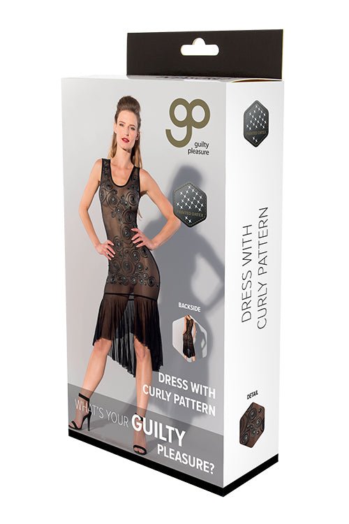 Ärmelloses Latexkleid mit Lockenmuster - Hinreissend