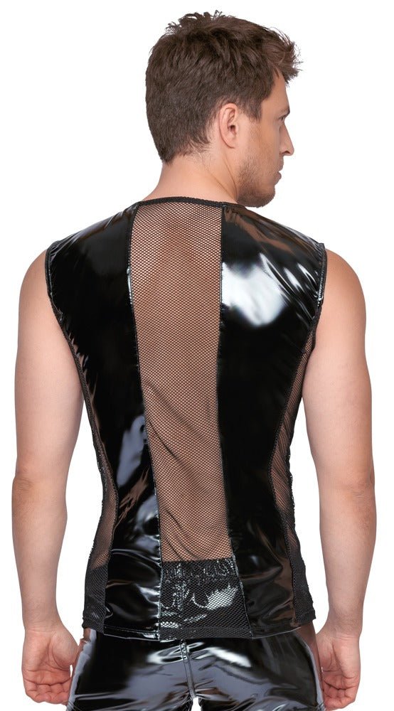 Ärmelloses Shirt im Lack - Netz - Mix - Hinreissend