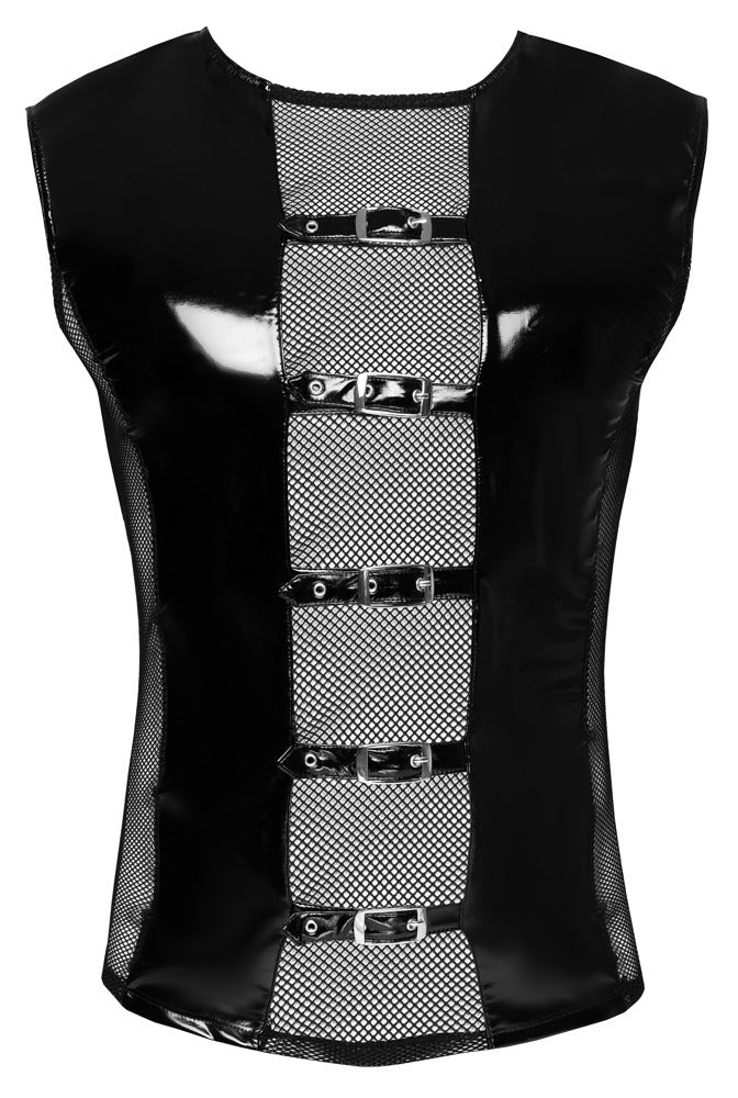 Ärmelloses Shirt im Lack - Netz - Mix - Hinreissend
