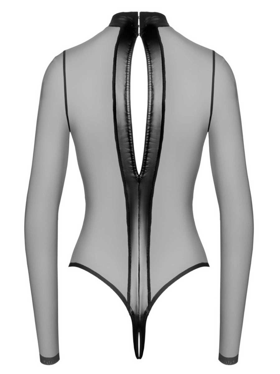 Body ouvert Transparent – Noir Handmade - Hinreissend