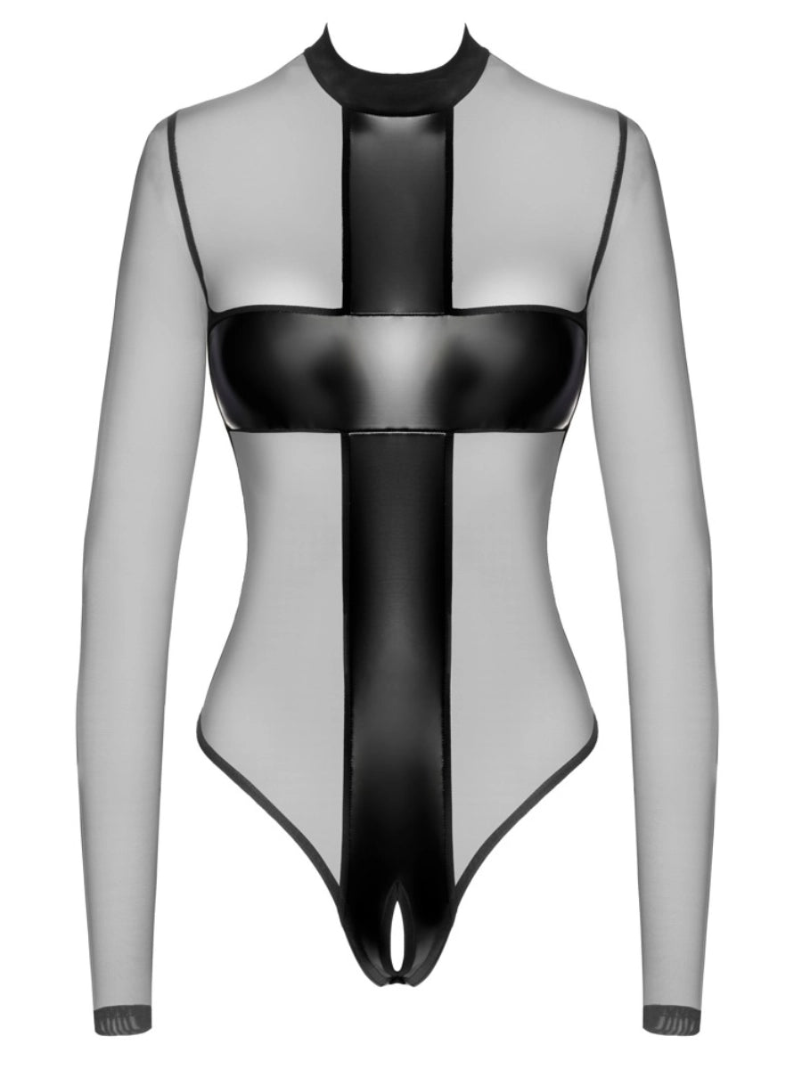Body ouvert Transparent – Noir Handmade - Hinreissend