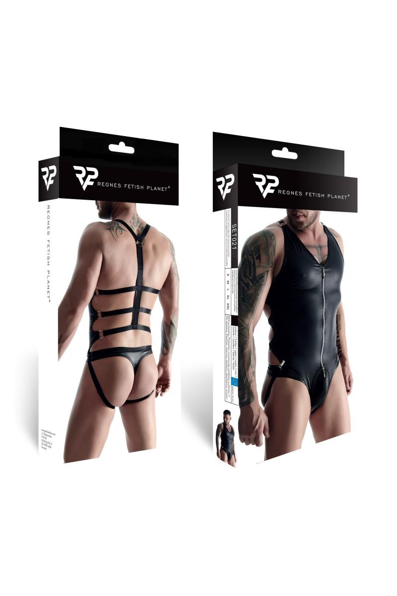 Body - String SET021 Schwarz von Regnes Fetish Planet - Hinreissend