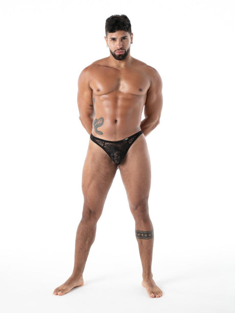 FLUID Spitzen G - Thong – Schwarz - Hinreissend