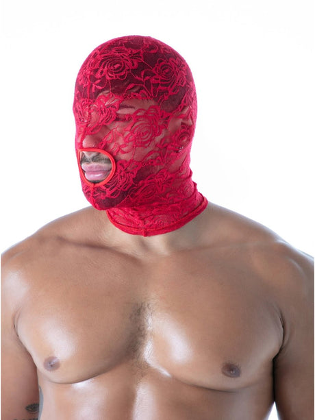 FLUID Spitzen - Kapuze mit offenem Mund rot – TOF Paris - Hinreissend