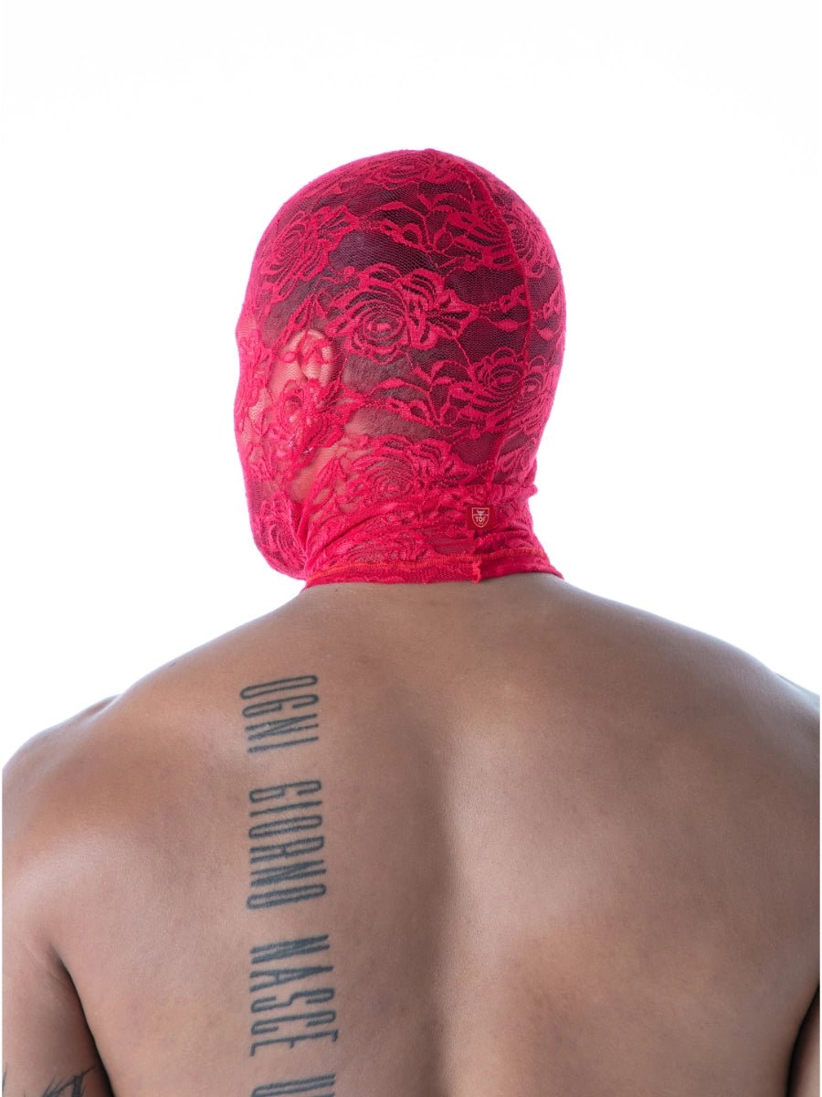 FLUID Spitzen - Kapuze mit offenem Mund rot – TOF Paris - Hinreissend