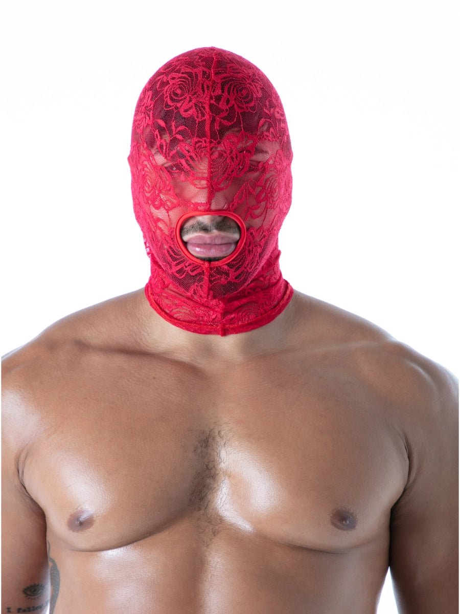 FLUID Spitzen - Kapuze mit offenem Mund rot – TOF Paris - Hinreissend