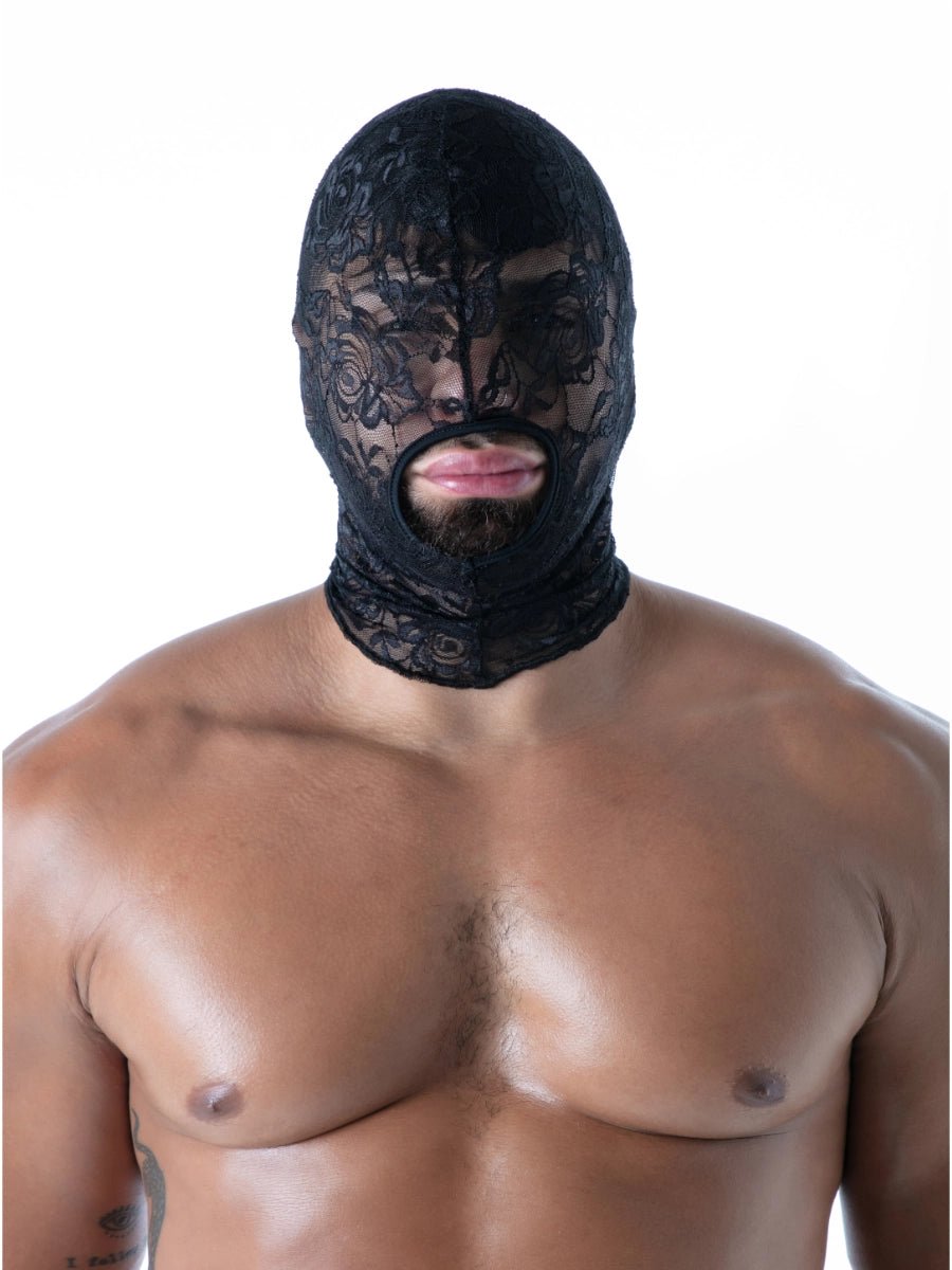 FLUID Spitzen - Kapuze mit offenem Mund schwarz – TOF Paris - Hinreissend