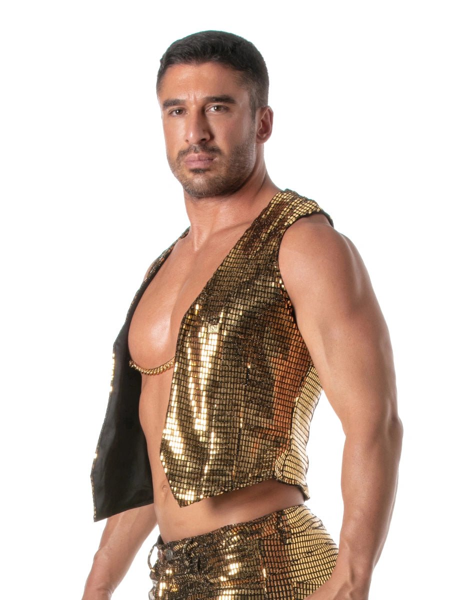Glitter Chain Weste Gold â TOF Paris - Hinreissend