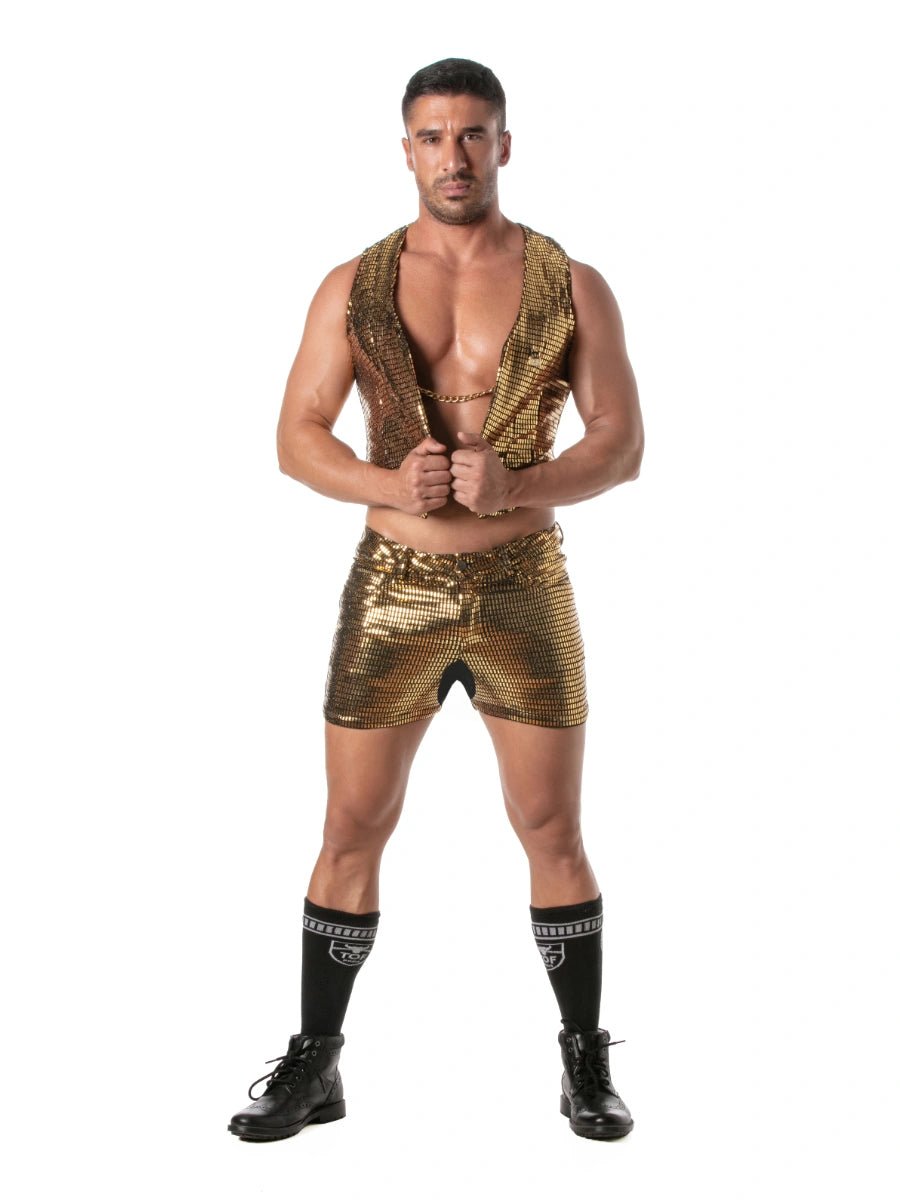 Glitter Chain Weste Gold â TOF Paris - Hinreissend