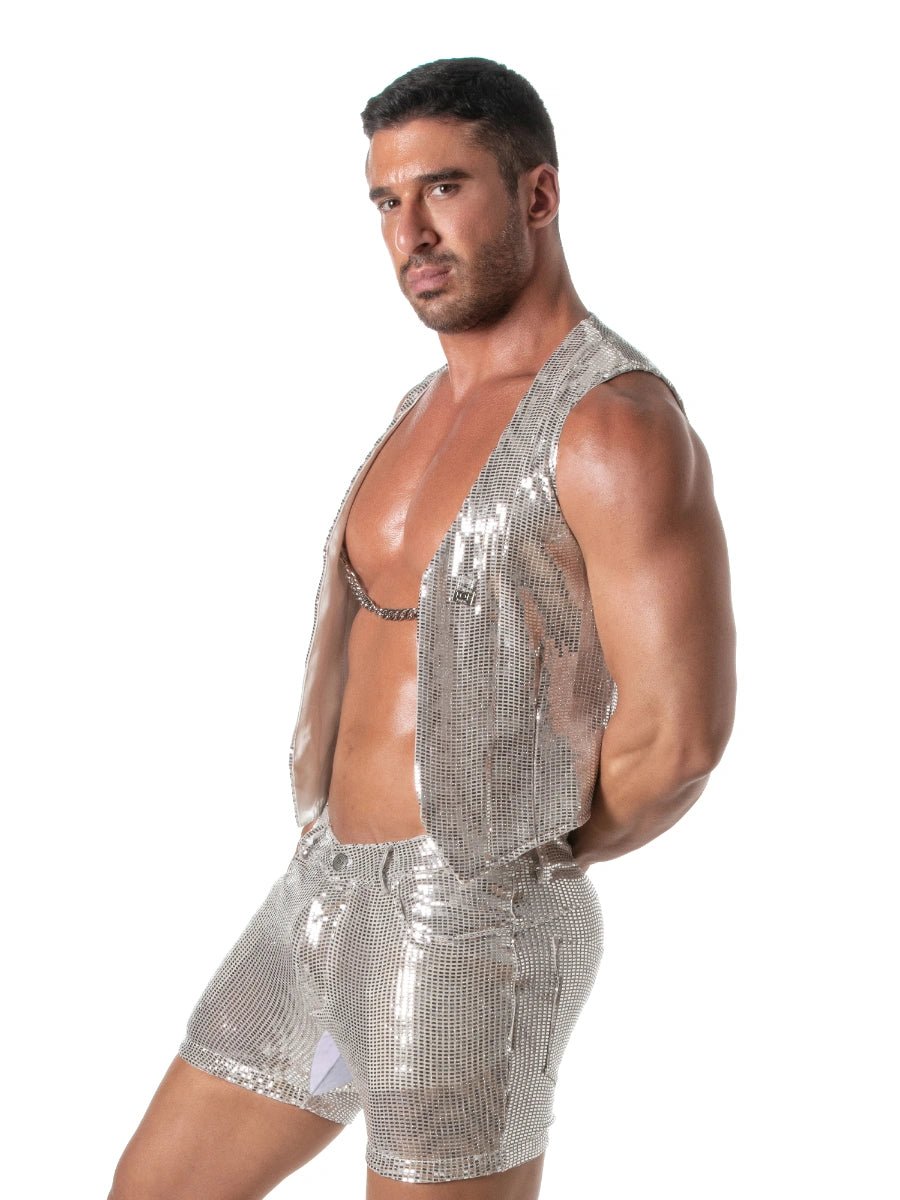 Glitter Chain Weste Silber – TOF Paris - Hinreissend