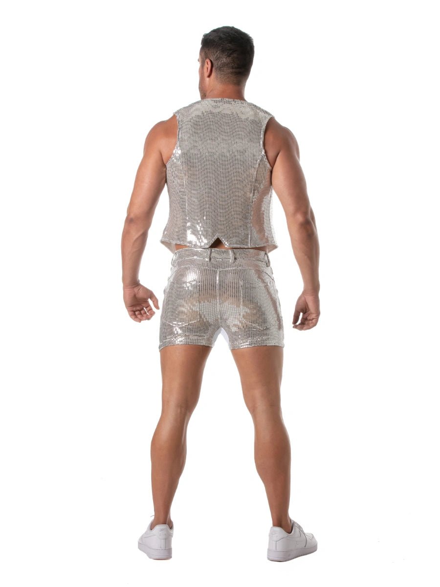 Glitter Chain Weste Silber – TOF Paris - Hinreissend