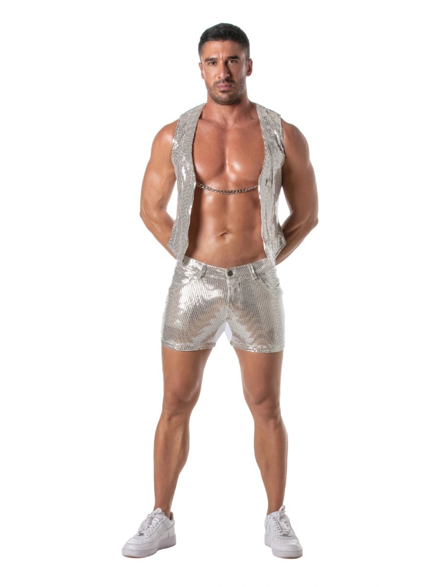 Glitter Chain Weste Silber – TOF Paris - Hinreissend
