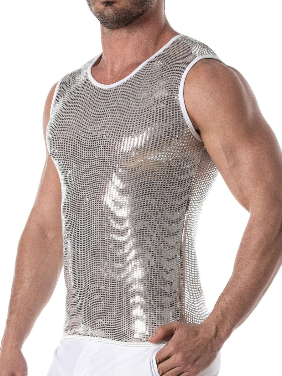 Glitter Tank Top Silber – TOF Paris - Hinreissend
