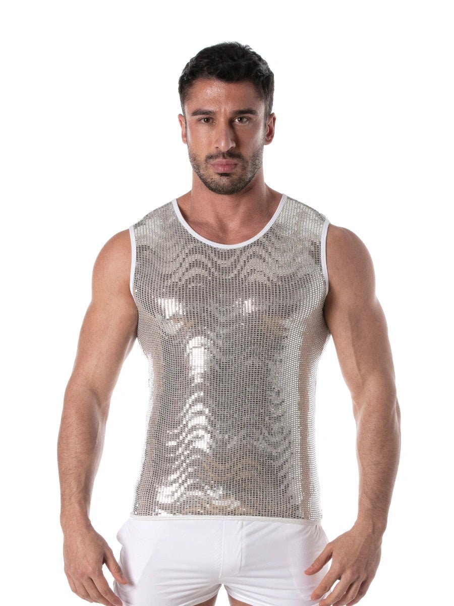 Glitter Tank Top Silber – TOF Paris - Hinreissend