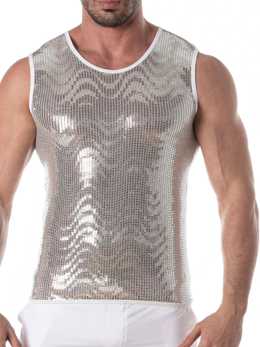 Glitter Tank Top Silber – TOF Paris - Hinreissend