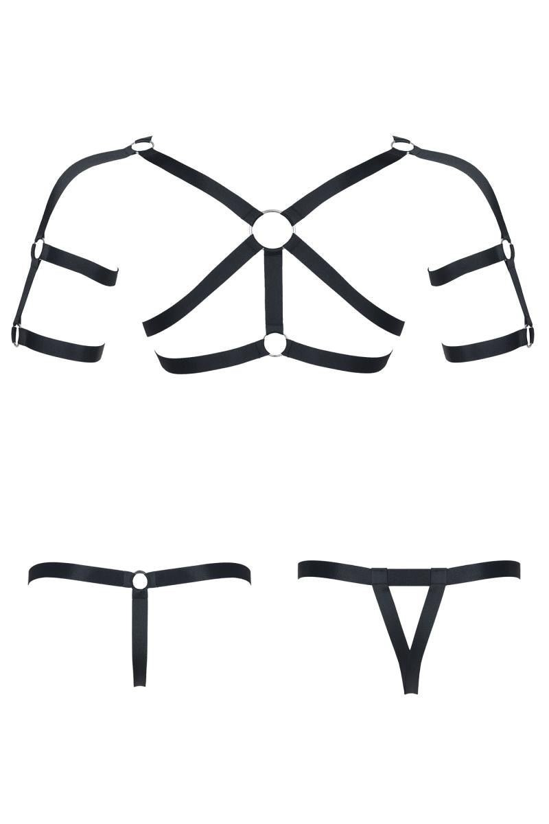 Harness SET010 Schwarz von Regnes Fetish Fashion - Hinreissend