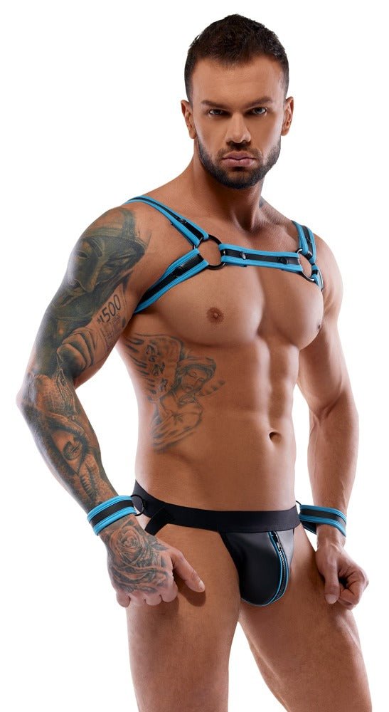 Harness und Jock in Neopren - Optik | Sevenjoyment BONDAGE - Hinreissend
