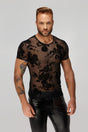 Herren Flower Flock T-Shirt - Noir Handmade - Hinreissend