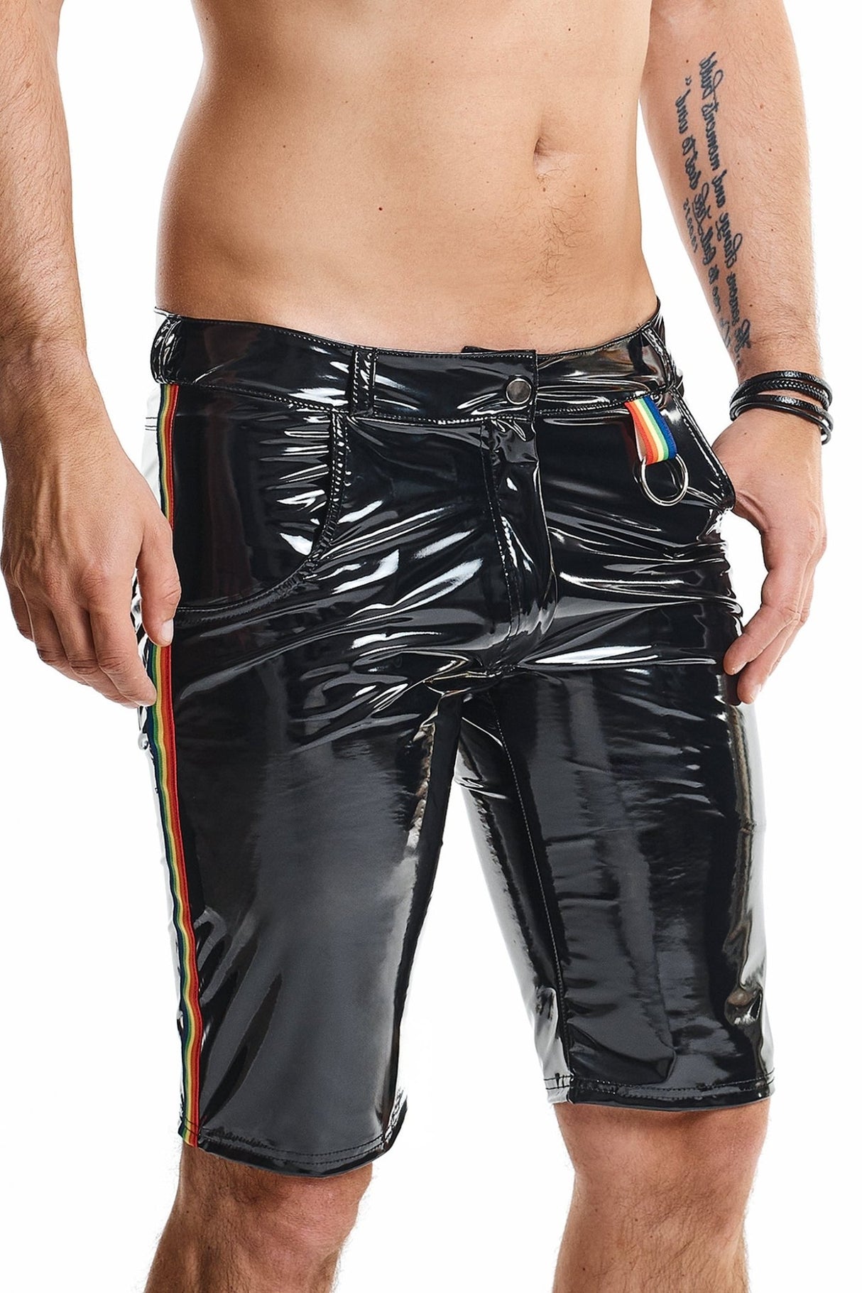 Herren PVC Shorts "Umberto" schwarz - Hinreissend