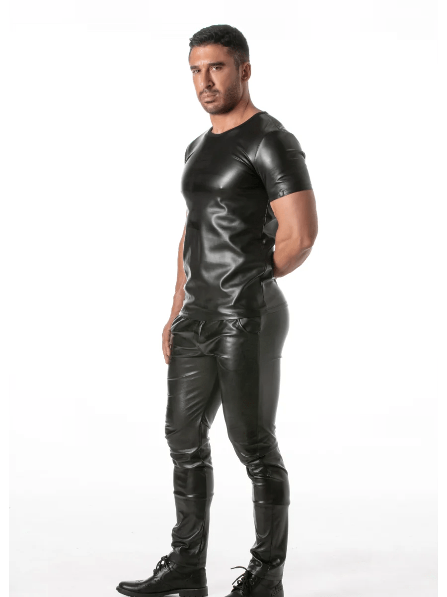 Kunstleder - T-Shirt Schwarz – TOF Paris - Hinreissend