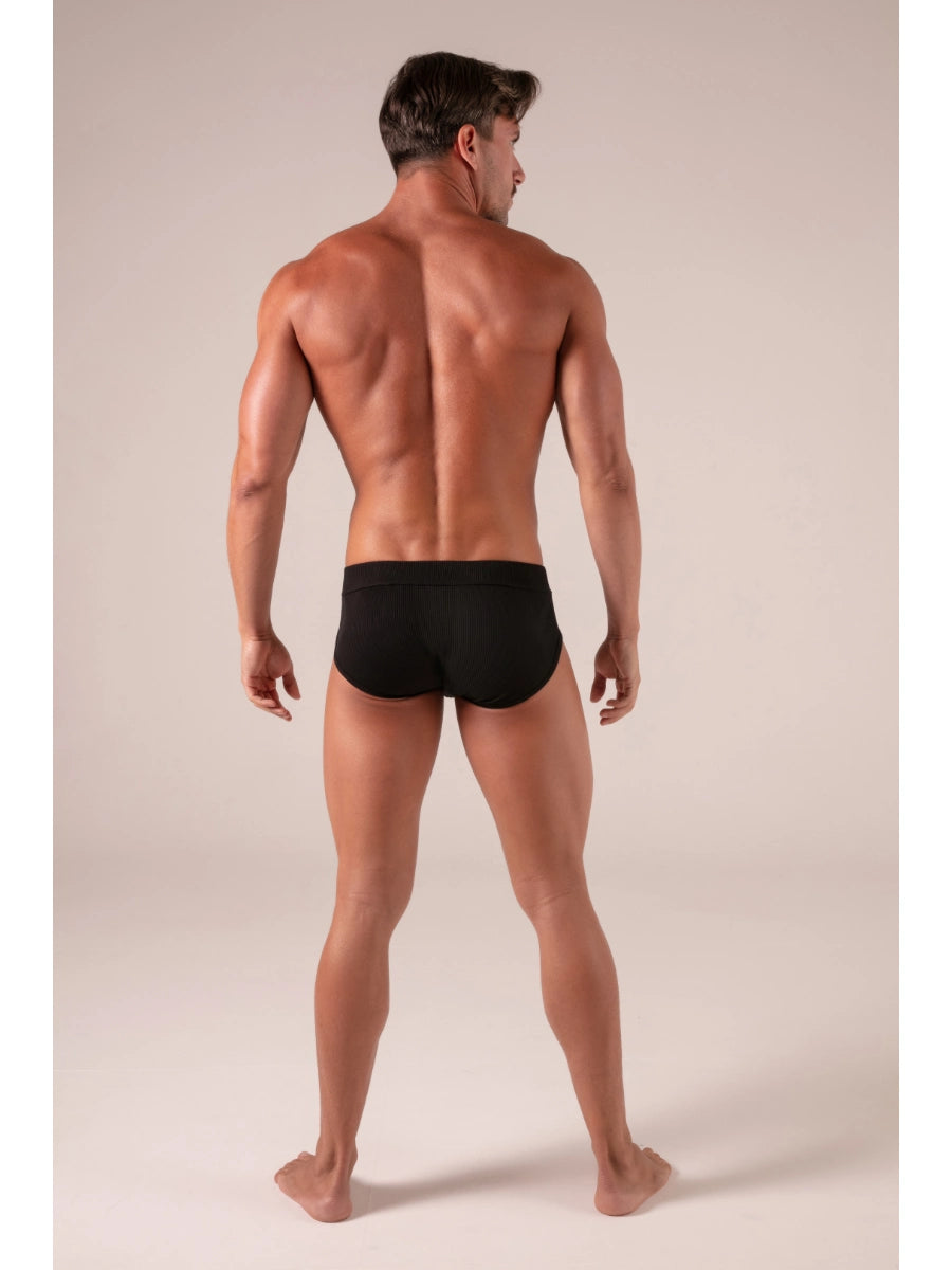 Absolu Male TOF Paris – Laced Briefs – Absolu Male – Rückansicht – sexy maskuliner Herrenlook in Schwarz