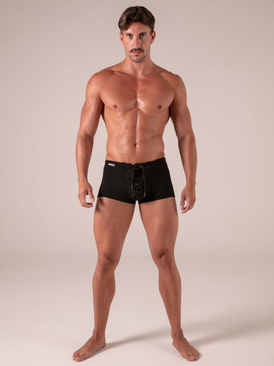 Laced Trunks Baumwolle Schwarz – Absolu Male