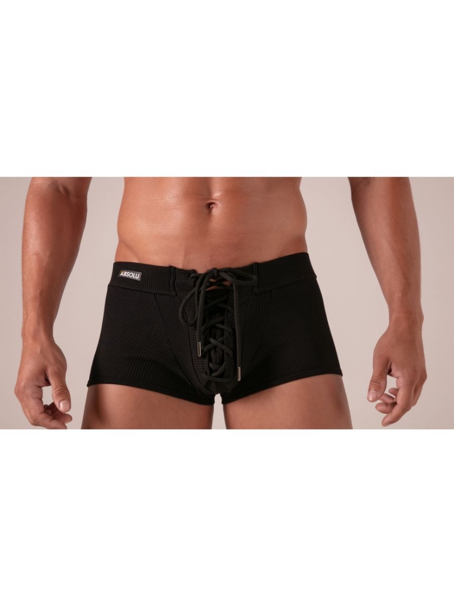 Laced Trunks Baumwolle Schwarz – Absolu Male