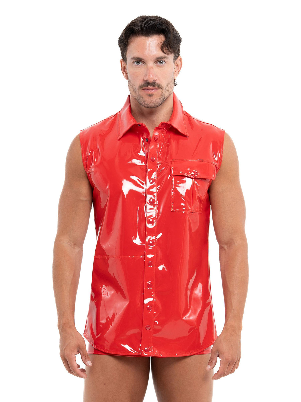 Lack Hemd Apollon Rot Herren von Patrice Catanzaro – Vorderansicht