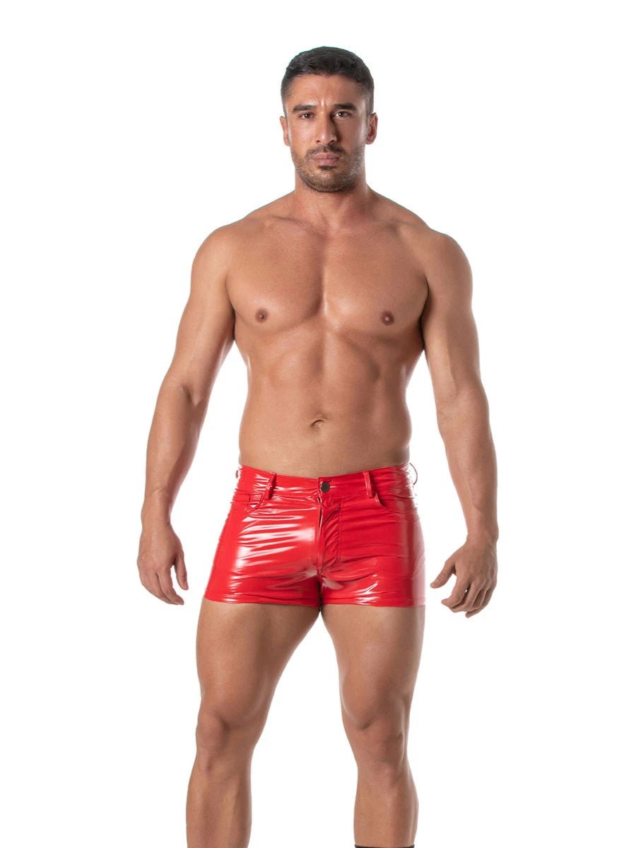 Lack Shorts mit 5 Taschen Rot â TOF Paris - Hinreissend