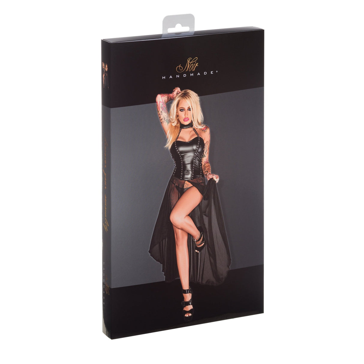 langes Wetlook Kleid F139 - Noir Handmade - Hinreissend