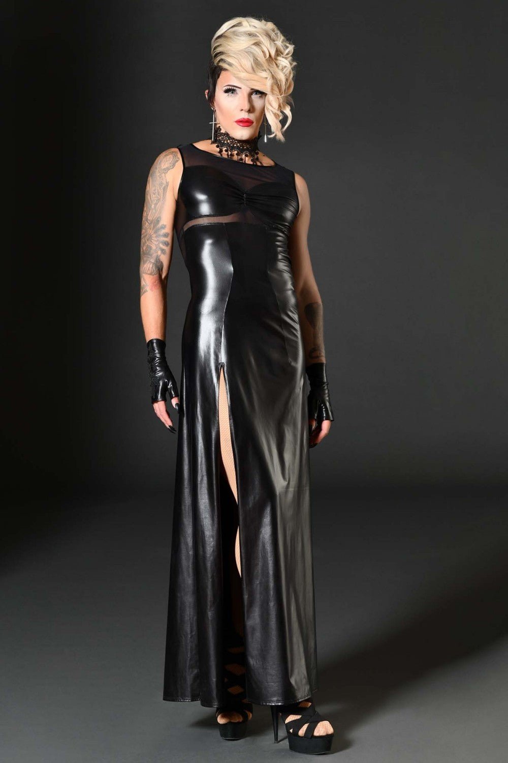 langes Wetlook Kleid Madame Lucie - Hinreissend