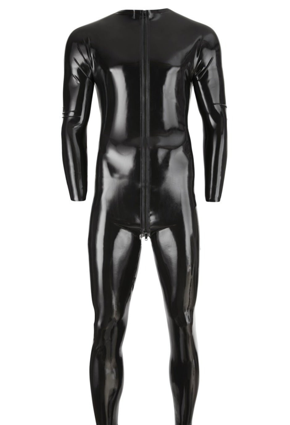 Late X Latex-Overall Schwarz Detail glänzende Oberfläche