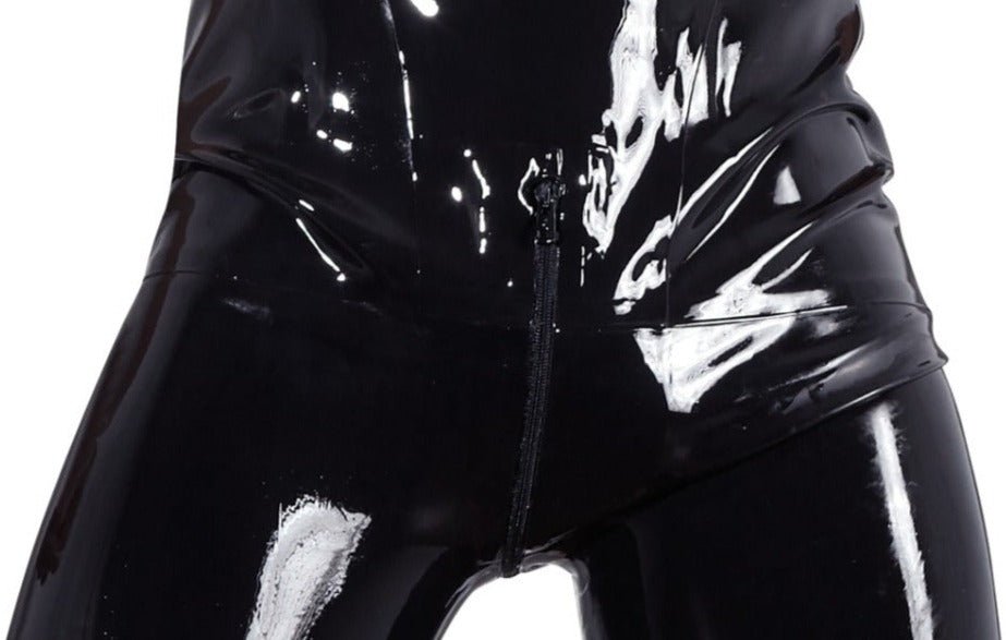 Latex Herren Overall Schwarz Detail Reissverschluss Schritt – Late X