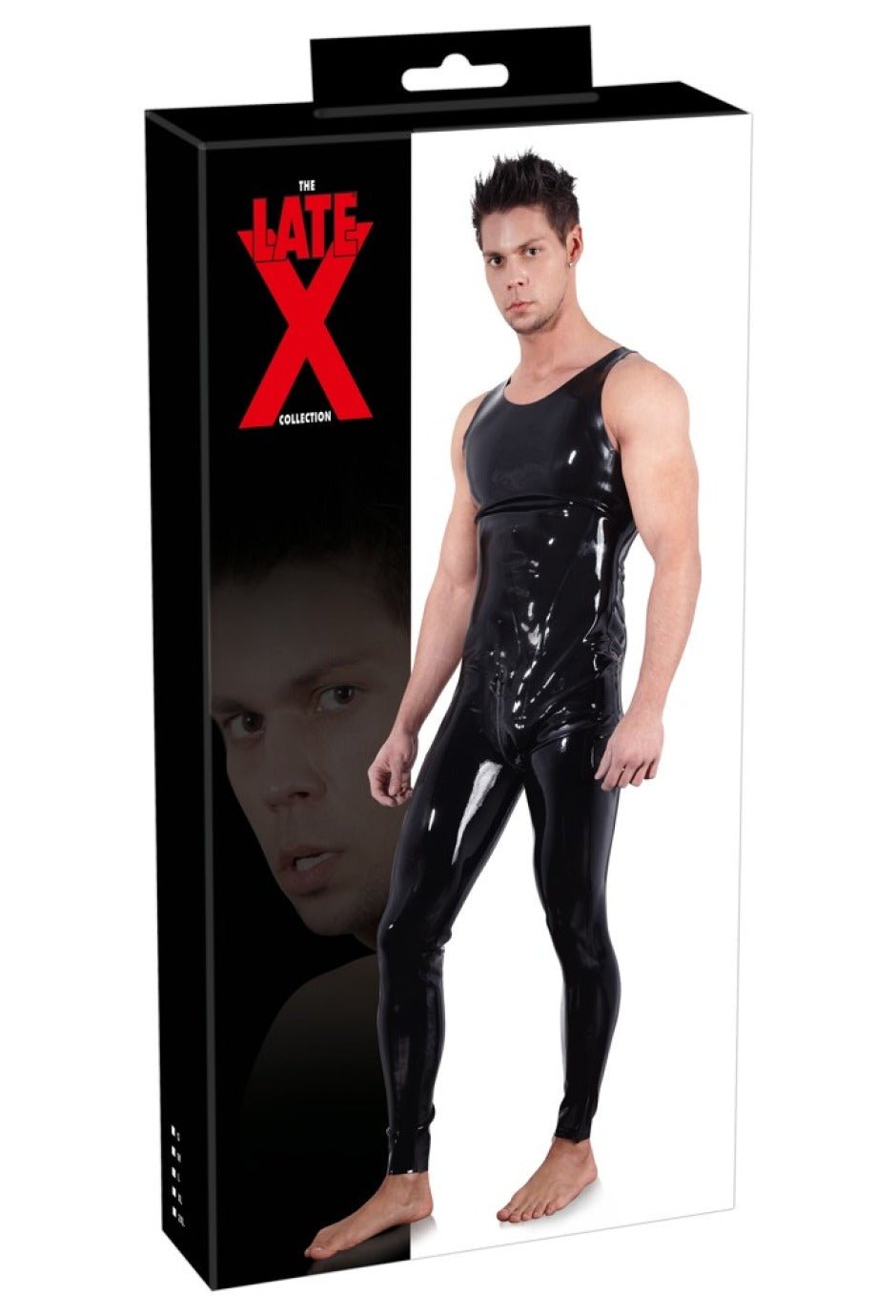 Latex Herren Overall Schwarz Seitenansicht hauteng – Late X