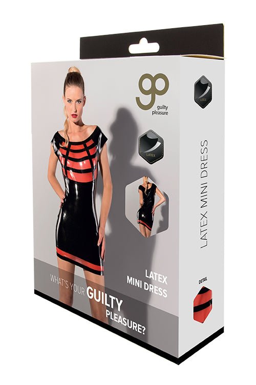 Latex - Minikleid von Guilty Pleasure – Verführerische Kurven in Rot & Schwarz - Hinreissend