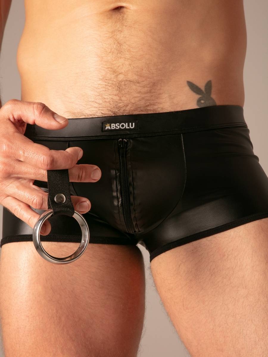 Master Ring Zip Trunk Wetlook Noir â Absolu Male