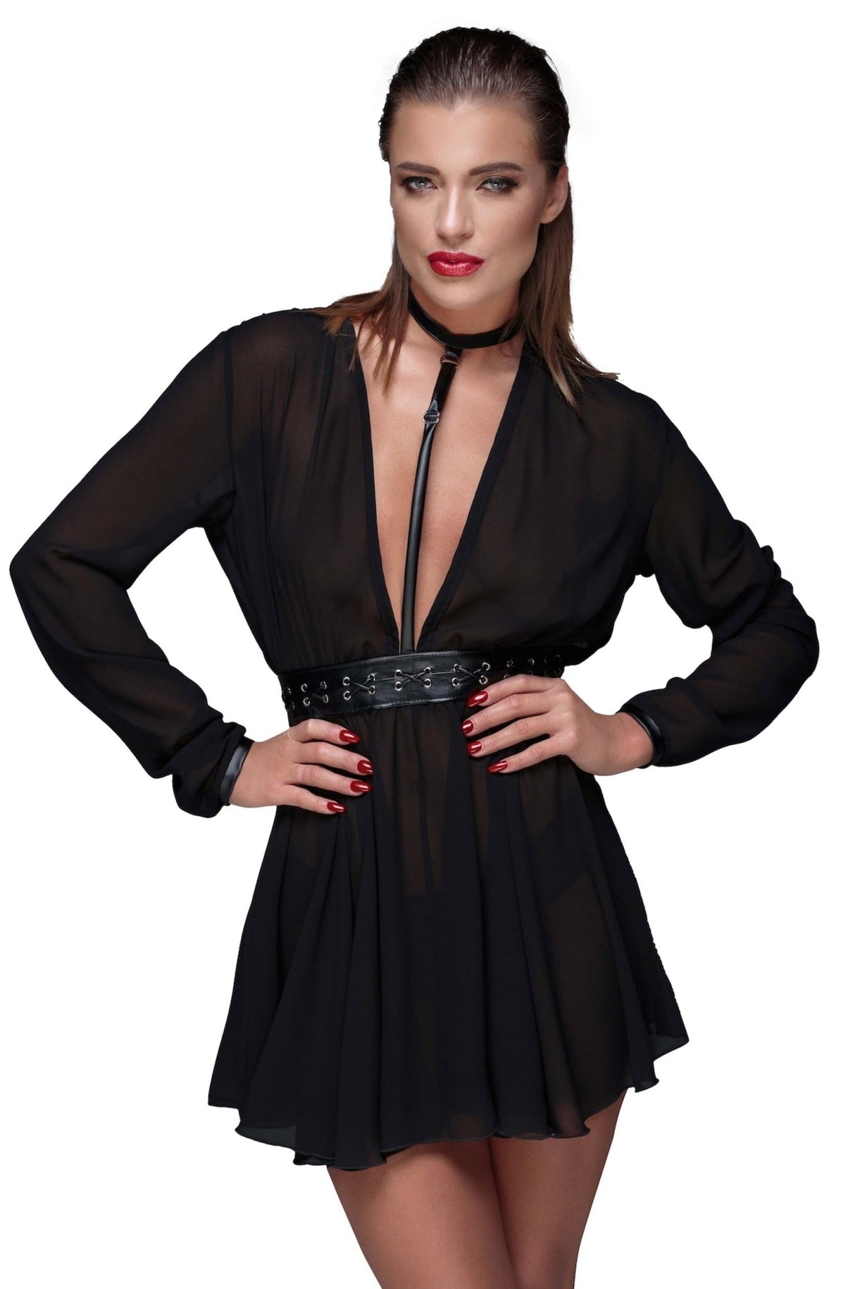 Minikleid mit Harness F150 - Noir Handmade - Hinreissend