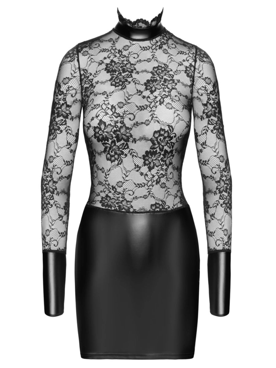 Minikleid Spitze & Wetlook – Noir Handmade - Hinreissend