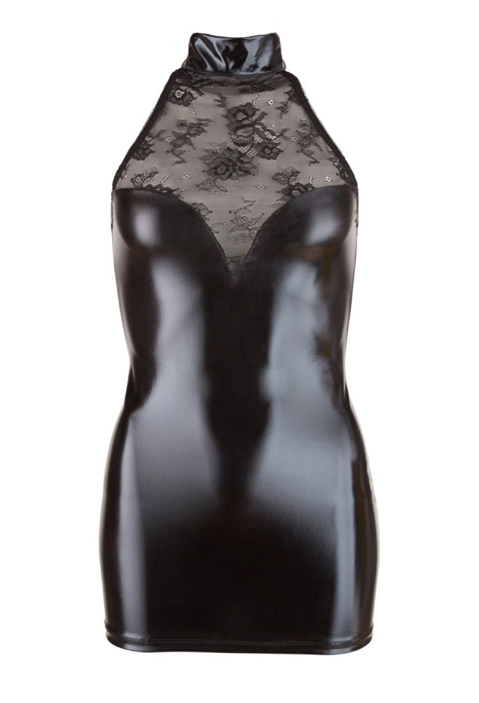 Minikleid Wetlook mit Spitze | Cottelli Party - Hinreissend