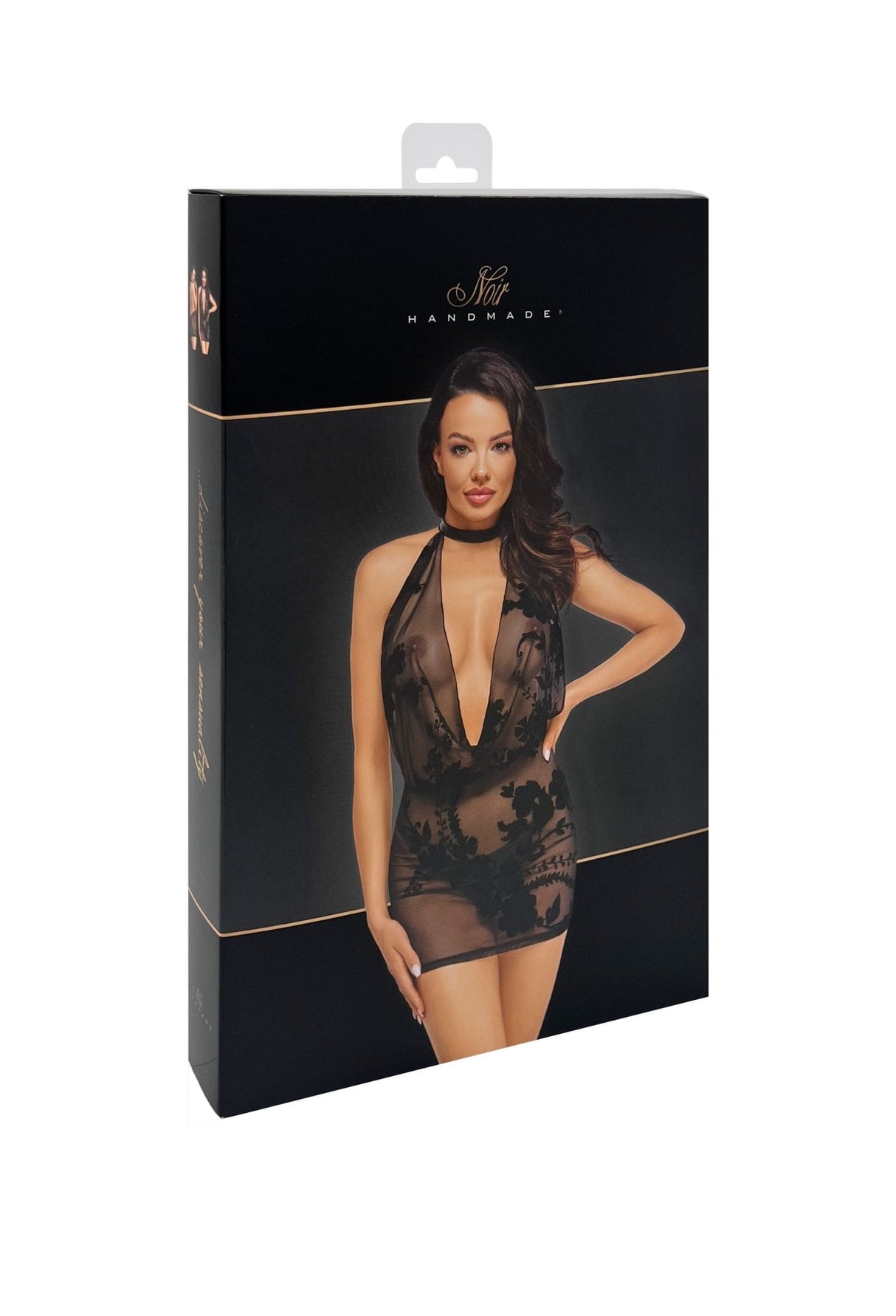 Mythos Minikleid aus beflocktem Mesh - Hinreissend