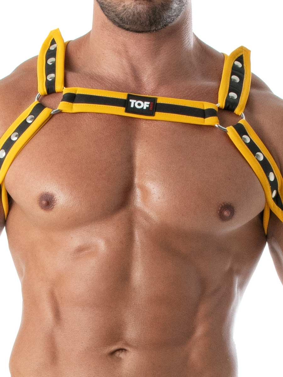 neopren-harness-herren-d-ringe-tof-paris gelb