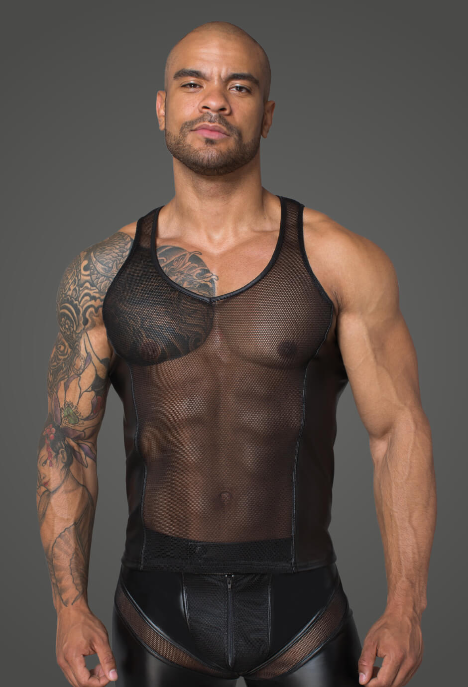 Netz Tank Top – Noir Handmade H057 - Hinreissend