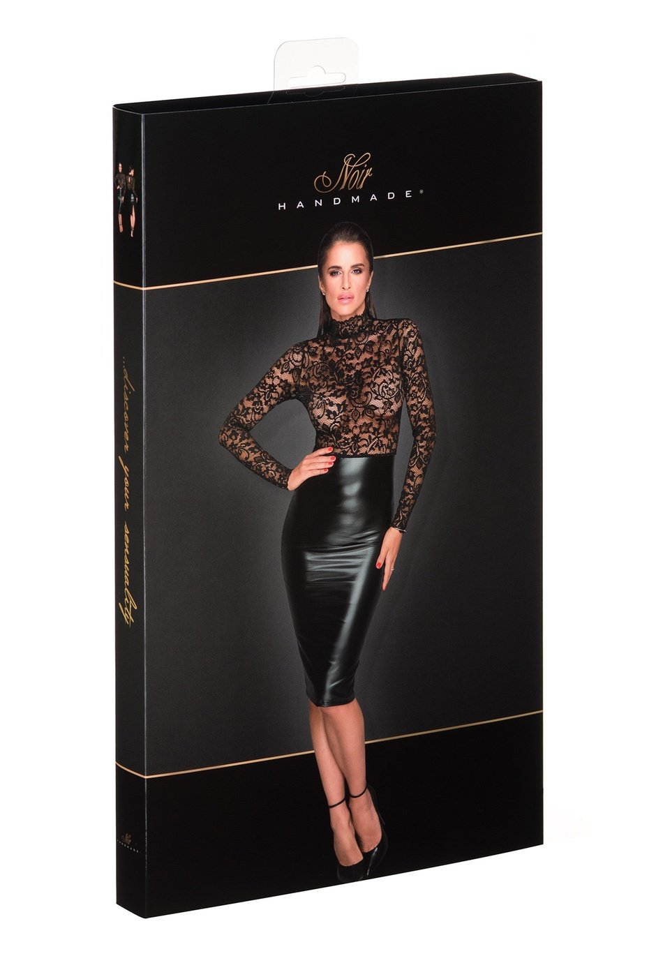 Power Wetlook Spitzen Kleid F228 | Noir Handmade - Hinreissend