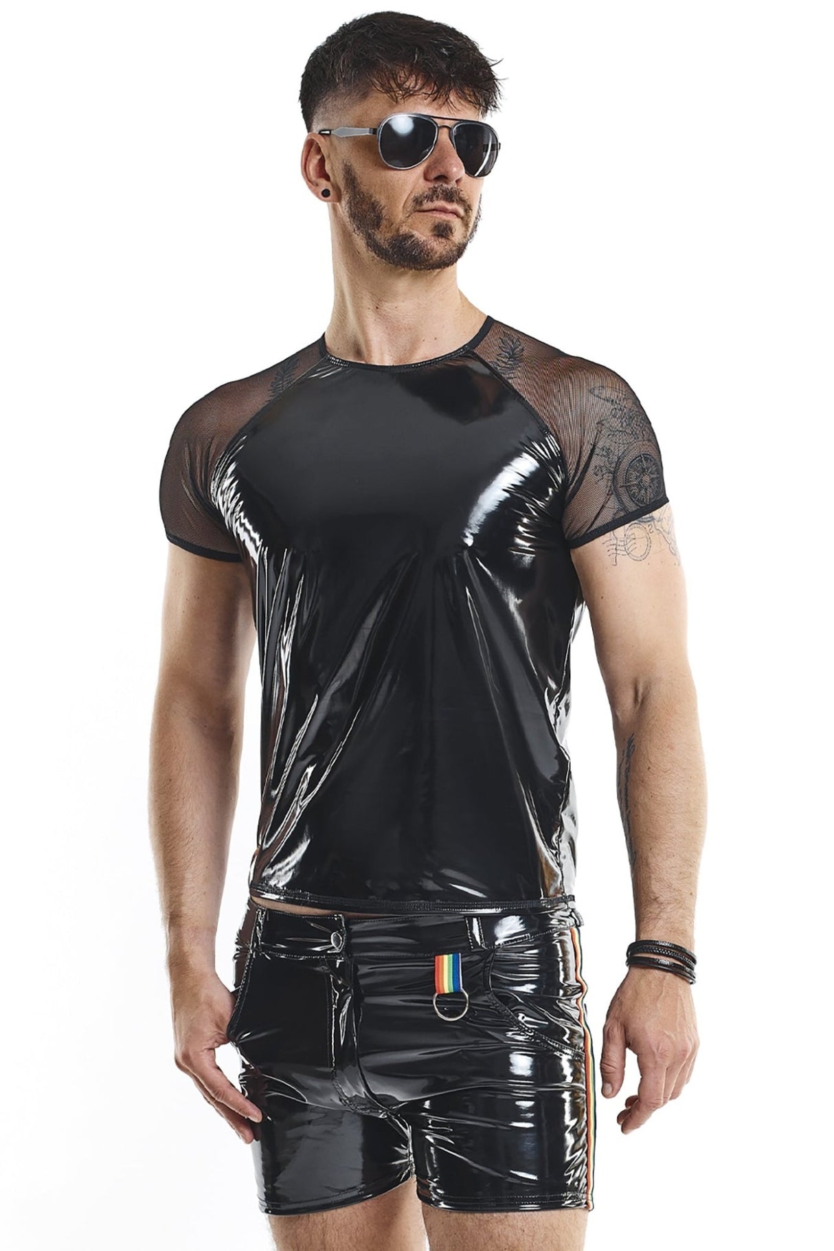 PVC Herren T-Shirt "Sandro" schwarz - Hinreissend