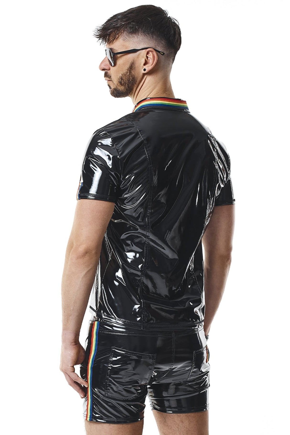 PVC Polo Shirt "Raffaele" schwarz - Hinreissend