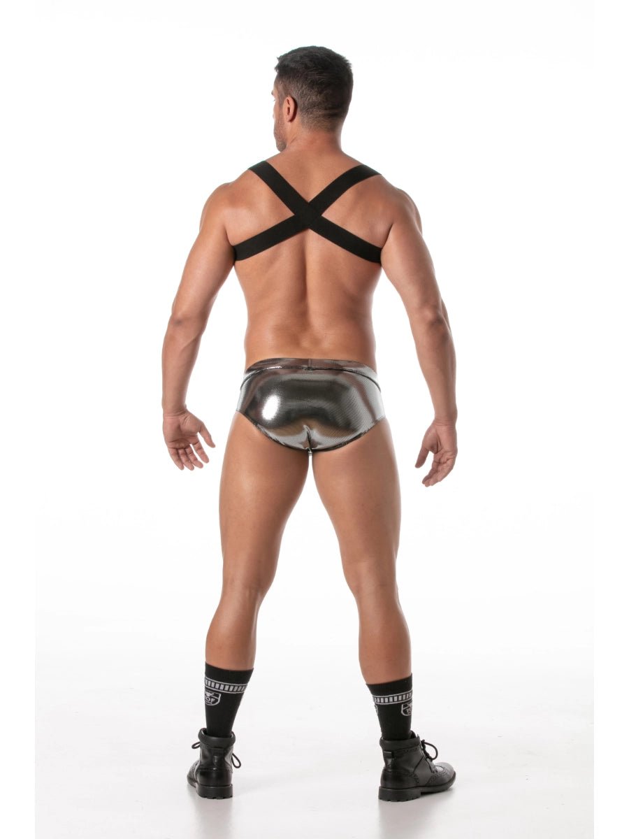 Reissverschlusstasche Silber mit Harness – TOF Paris - Hinreissend