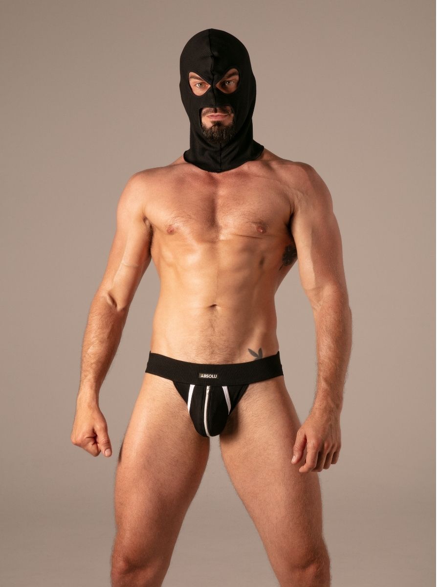 Rib Cagoule Coton Noir â Absolu Male