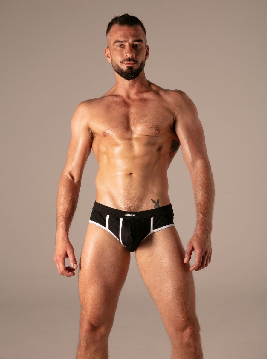 Rib Open Brief Schwarz â Absolu Male